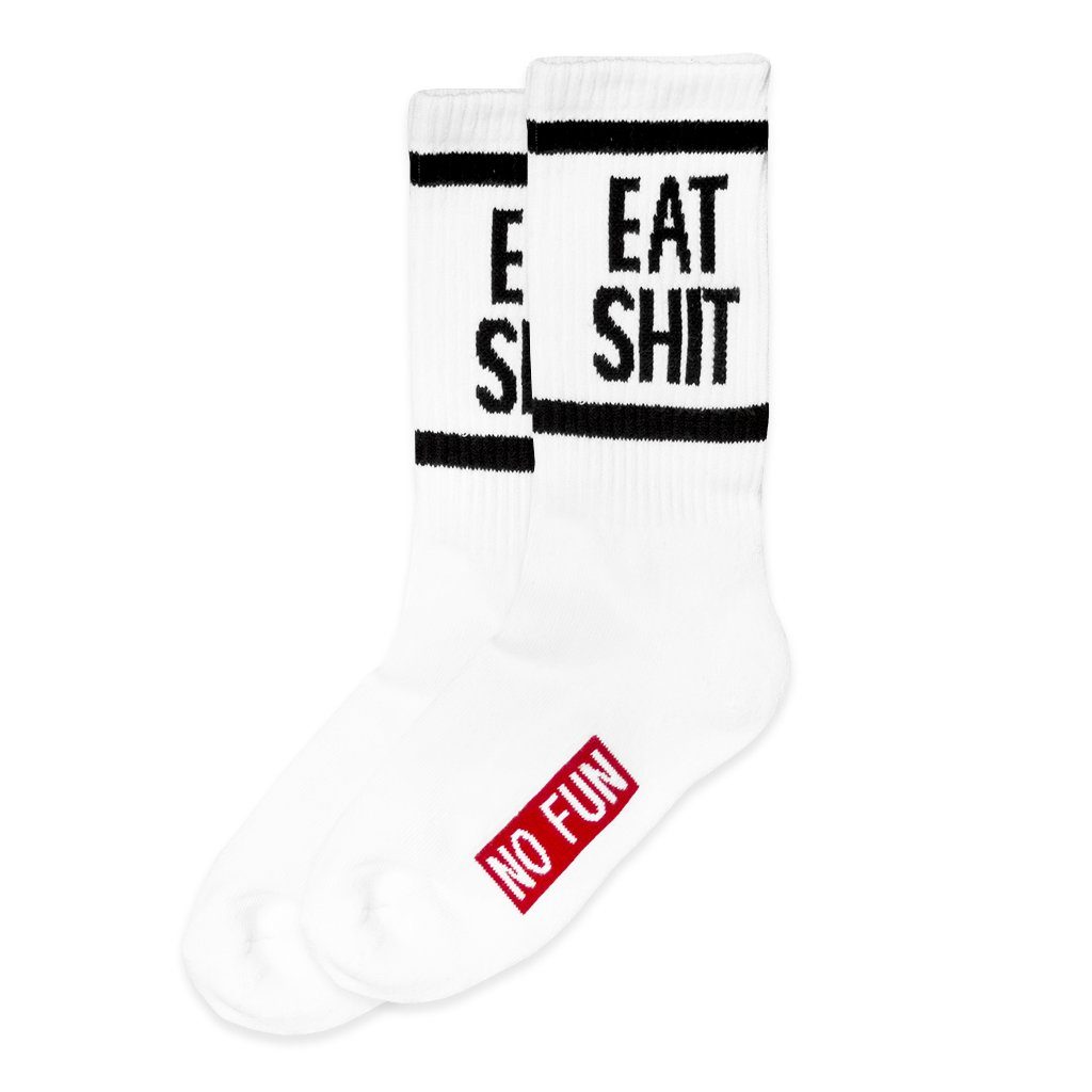 Eat Shit | No Fun Press Socks All Products vendor-unknown Black large 