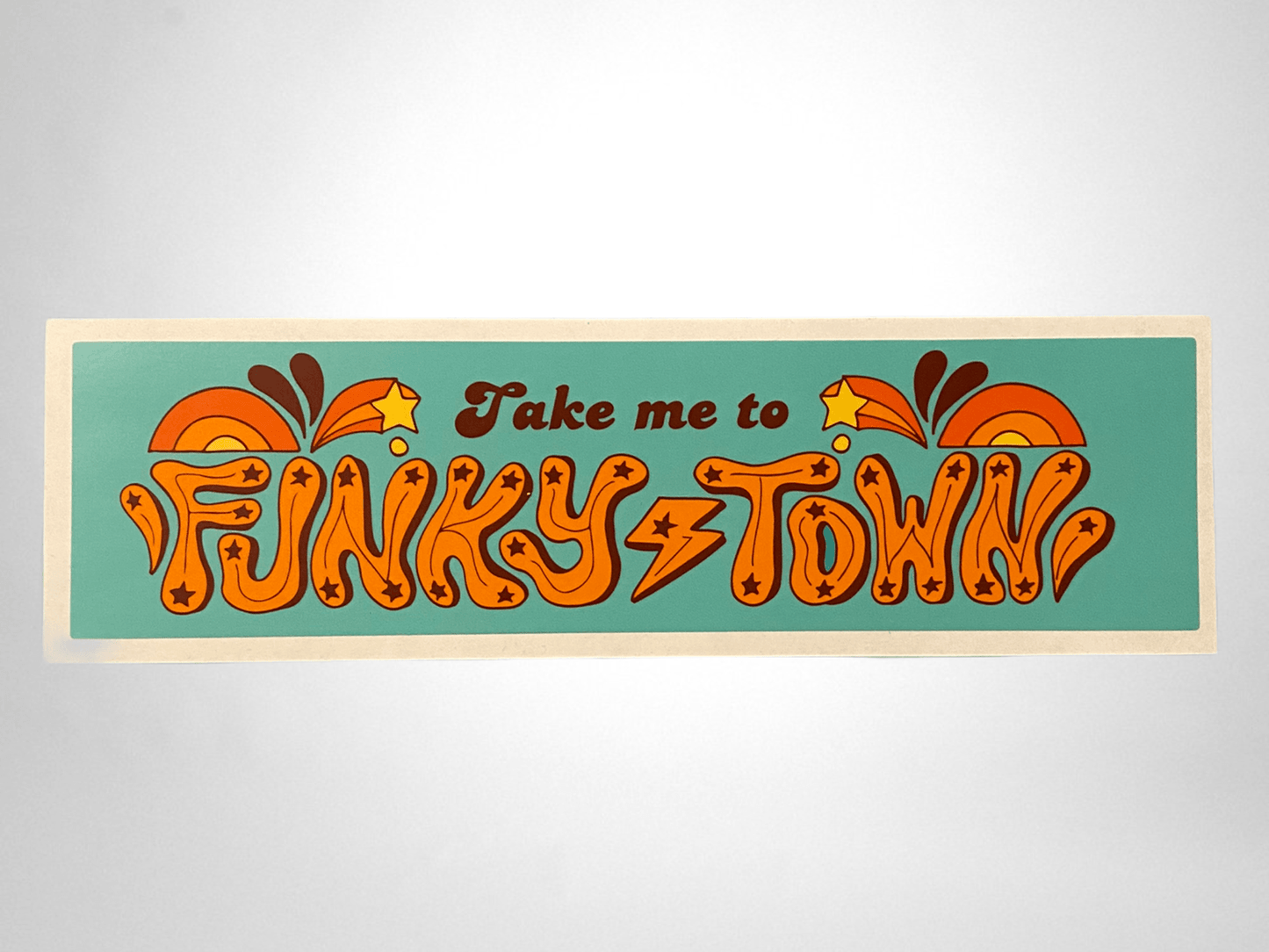 Take me to Funky Town bumper sticker All Products vendor-unknown 