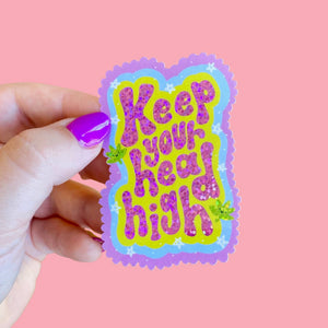 Keep Your Head High Glitter Sticker NEW The Peach Fuzz 